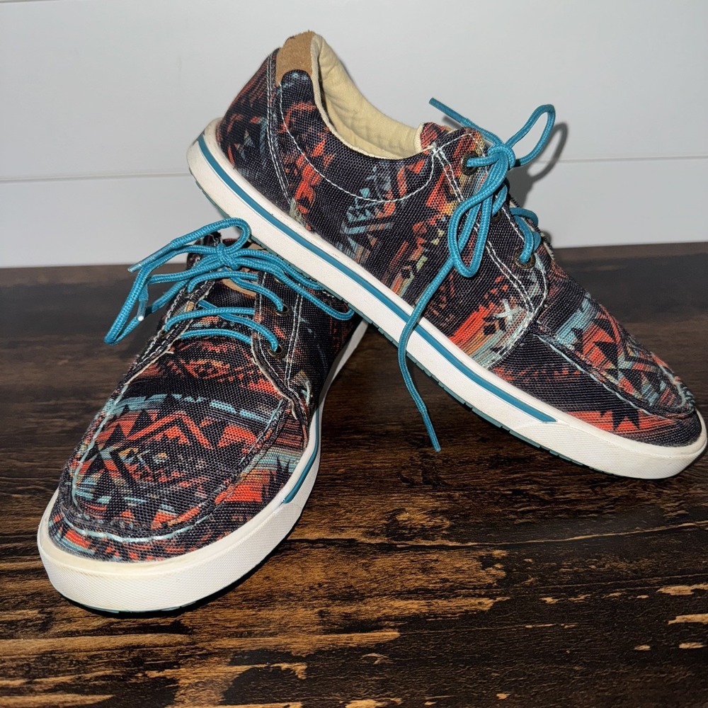 Twisted X Hooey Loper Aztec Print Shoes Moisture-Wicking Multi Size 9M Women